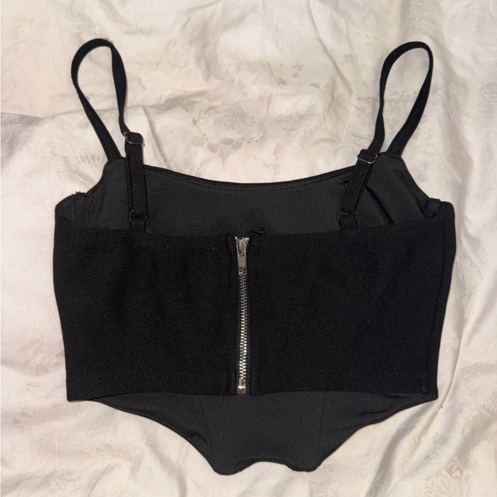 White Fox Boutique Simply Sleek Diamante Bustier Black XS - Picture 2 of 5